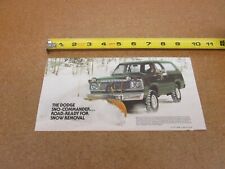 1978 Dodge Pickup Truck Sno-commander Snow Plow Meyer Sales Brochure 6pg Folder