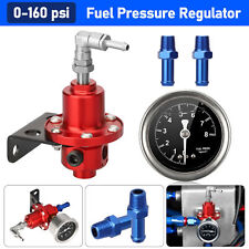 Universal Adjustable Car Fuel Pressure Regulator With Oil Gauge Kit Red