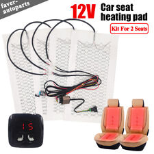 Car Seat Heater Kit Carbon Fiber Heating Pad With 5-level Digital Display Switch