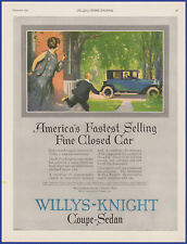 Vintage 1923 Willys Knight Coupe Sedan De Luxe Car Automobile Ephemera Print Ad