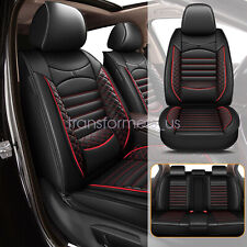 For Honda Car 5-seat Cover Waterproof Pu Leather Front And Rear Cushion Black Us
