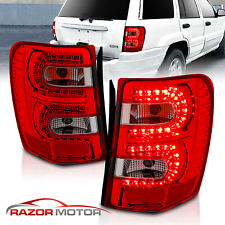1999-2004 For Jeep Grand Cherokee Red Smoke Led Tail Lights Pair
