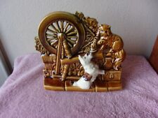 Mc Coy Vintage Scottie Dog And Cat With Spinning Wheel Planter