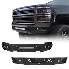 Off-road Steel Front Rear Bumper Wled Lights For 2014 2015 Chevy Silverado 1500