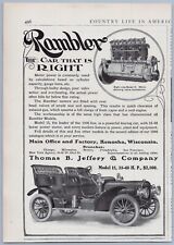 1906 Thomas B Jeffery Vintage Auto Ad Rambler Model 15 Car Kenosha Wisconsin