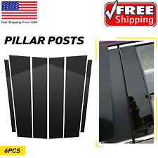 6pcs Black Pillar Posts Fits Nissan Titan Crew Cab 2004-15 Door Trim Cover Kit