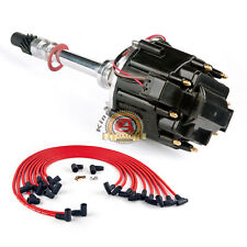 Chevy Sbc 283 305 327 350 400 Hei Black Distributor With Spark Plug Wires Kit