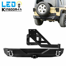 Textured Rear Bumper W Tire Carrier For 2007-2018 Jeep Wrangler Jk Unlimited