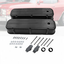 Tall Finned Valve Covers Black Fit Chevy Big Block Bbc 396 427 454 502 1965-1995