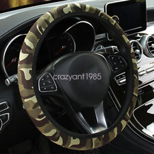 15 Stretchy Without Inner Rring Camo Green Car Steering Wheel Cover Accessories