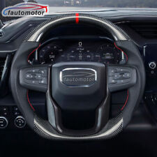 Carbon Fiber Flat Sport Steering Wheel For 19 Gmc Sierra 1500 2500 With Heated