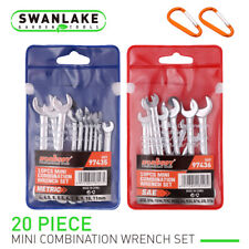 20pc Mini Wrench Set Metric Sae Ignition Spanner Open Box End Small Equipment