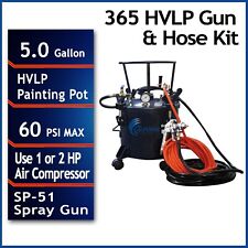 California Air Tools 365 5 Gallon Pressure Pot W Hvlp Spray Gun Hose - Used