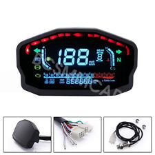 Motorcycle Speedometer Odometer Lcd Digital Tachometer Kmh Mph Gauge Universal