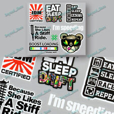 Small Jdm Eat Sleep Drift Race Car Door Window Laptop Case Vinyl Decal Sticker