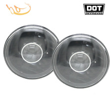 7 Inch Round Black Chrome Projector Clear Glass Lens Headlights Without Bulbs