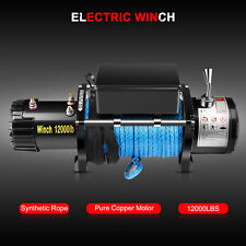 Electric Winch 12000lbs 12v Synthetic Rope Towing Truck Off-road 4wd