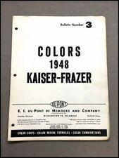 1948 Kaiser Frazer Dupont Original Color Paint Car Brochure Guide
