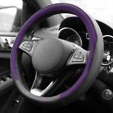 Geometric Chic Genuine Leather Steering Wheel Cover Universal Fit