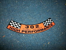 Ford 302 High Performance 302 Hp Checkered Flags Air Cleaner Top Lid Decal New