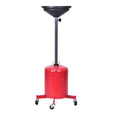 Portable Waste Oil Drain 5 Gal Change Tank Rolling Dolly Adjustable Lift Funnel