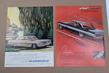 2 1962 Colorful Oldsmobile Vintage Print Ads Olds Starfire 98