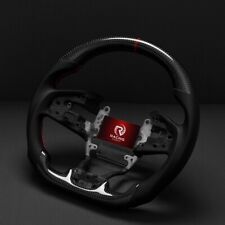 Real Carbon Fiber Flat Customized Sport Universal Steering Wheel Civic Type-r