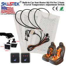 Universal 12v Car Seat Heater Kit 3 Levels Heated Square Switch Fit 2 Seats New