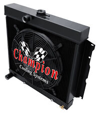 3 Row Dr Champion Black Finish Radiator 2216 Fan-1965-1967 Plymouth Satellite