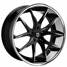 4 20 Lexani Wheels R-twelve Black W Ss Lip Rims B42