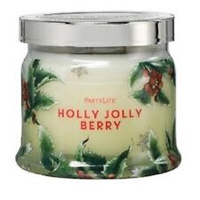 Partylite Holly Jolly Signature 3-wick Jar Candle Brand New