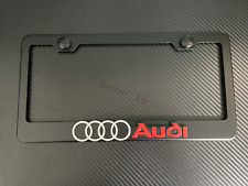 1x Silverred Audi 3d Emblem Black Stainless License Plate Frame Rust Free