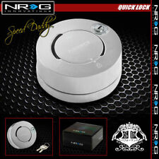 Nrg Thin Steering Wheel Short 6-hole Quick Release Lock Wkey Adaptor Kit Silver