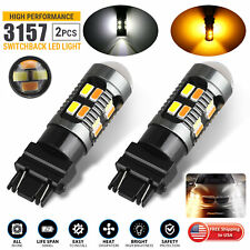 2x 3157 3156 Switchback Led Turn Signal Light Bulbs Drl 4157na 3457a White Amber