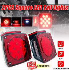 1 Pair Rear Led Submersible Trailer Tail Lights Kit Boat Marker Truck Waterproof