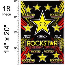 Rockstar Energy Motorcycle Dirt Bike Stickers Graphics Decal Sheet -18pc 14x20