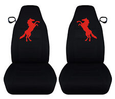 Designcovers Fits 94-2004 Ford Mustang Front Car Seat Covers Black W Red Horse