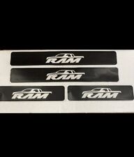 Carbon Fiber White Door Sill Cover Scuff Pad Set For Dodge Ram 1500 2500 3500