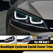 For Vw Golf 7 Gti Gtd R Mk7 13-18 Glossy Black Headlight Eyebrow Eyelids Cover