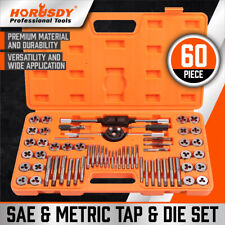60 Pcs Master Tap And Die Set Coarse And Fine Threads Tools Sae Inch Metric Mm