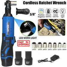 12v Electric Cordless Ratchet 38 Right Angle Wrench Impact Power Tool Kit New