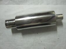 Dc Sports Universal Round Muffler Straight Cut Tip 4 Outlet 2.5 Inlet 21 Long