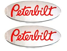 2x Custom 6061 Logo Name Emblem Plate For Peterbilt Hood Grille Fender Badge Red