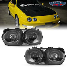 For 98-01 Acura Integra Projector Halo Headlights Clear Lens Pair Replacement