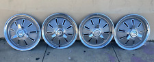 Set Of 4 Original Gm 1964 Corvette Hubcaps With Spinners -nice -