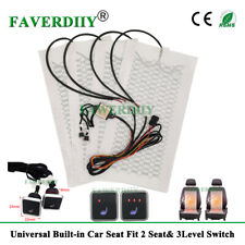 Universal 12v Car Seat Heater Carbon Fiber Heating Pad Kit With 3-level Switch