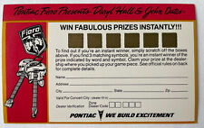 Vintage 1985 Hall Oates Pontiac Fiero Scratch Off Contest Lot Of 20 Unscratched