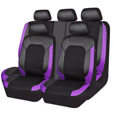Car Pass Car Seat Cover Black Purple Universal Rear Split Bench For Nissan Ford