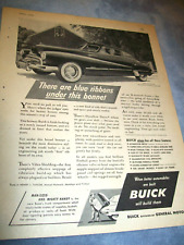 1948 Buick Super Mid-size-mag Car Ad -there Are Blue Ribbons Under This Bonnet