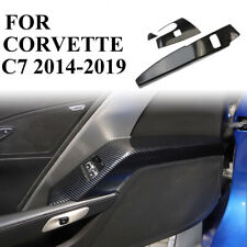 Carbon Fiber Window Lift Trim Switch Panel Cover Trim For Corvette C7 2014-2019